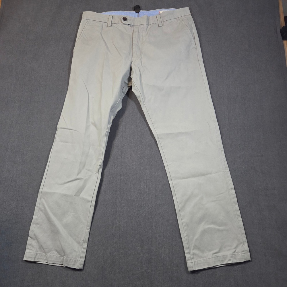 Lands End Canvas 628 Straight Pants Mens 34 Khaki Tan Cotton Chino Trousers
